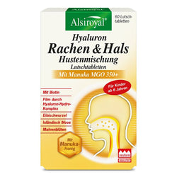 Alsiroyal - Hyaluron Rachen & Hals Hustenmischung mit Manuka, 60 Tbl.