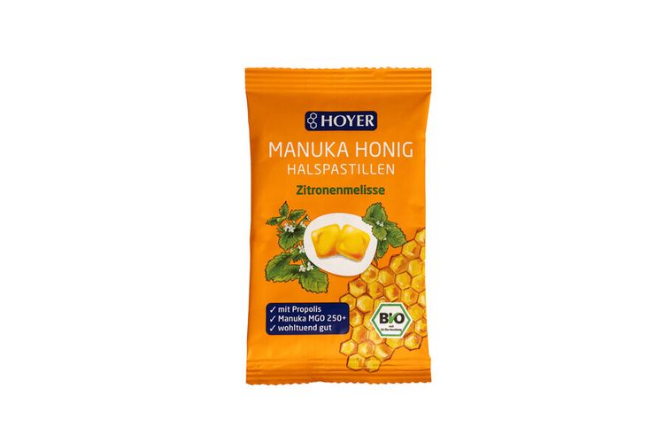 HOYER - Manukahonig Halspastillen Zitronenmelisse, 30g
