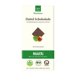 Makri - Bio Dattel Schokolade - Haselnuss 56%, 85g