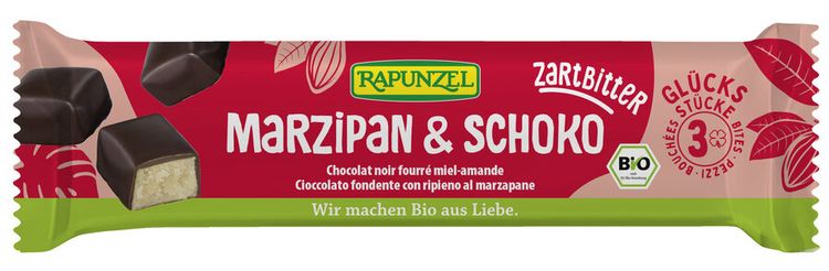 Rapunzel - Glücksstücke Marzipan & Schoko Zartbitter, 50g