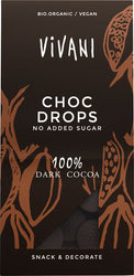Vivani - Choc Drops 100%, 100g