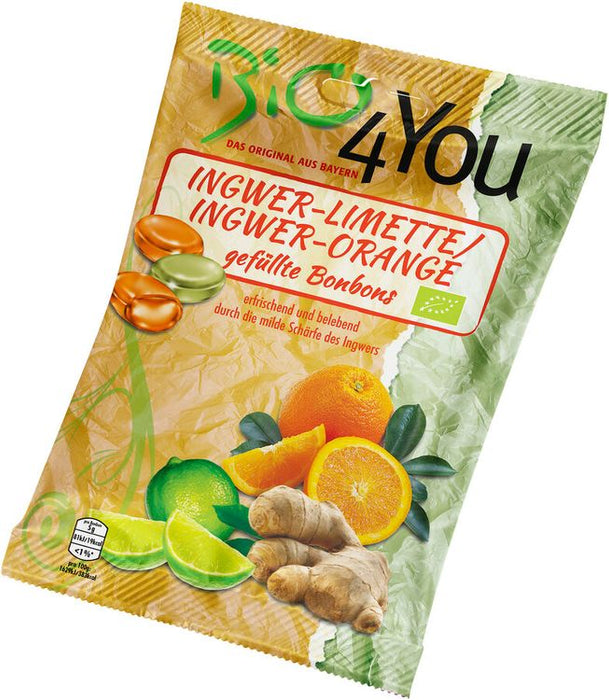 Bio4You - Bio-Bonbon-Ingwer-Limette & Ingwer-Orange, 75g
