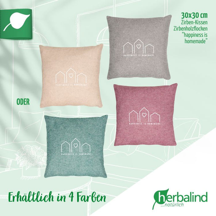 Herbalind - Flanell Zirbenkissen 30x30cm, natur