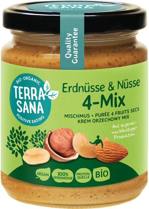TerraSana - 4-Mix Mischmus mit Erdnüssen bio, 250g