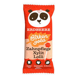 Birkengold - Zahnpflege Xylit Lolli Erdbeere, 6g