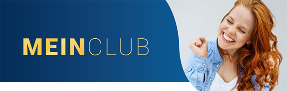 Der Reformhaus Kundenclub. Junge Frau freut sich Mitglied zu sein.