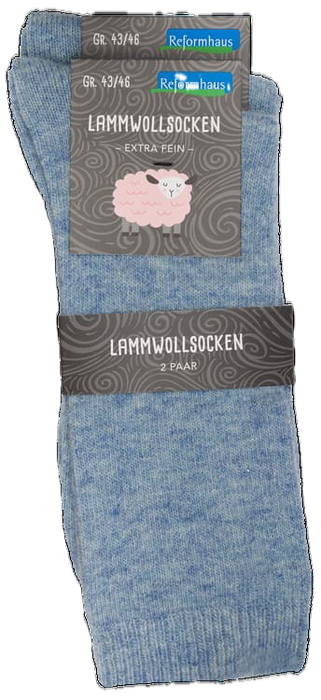 Reformhaus - Lammwollsocke, Gr. 43/46 hellblau